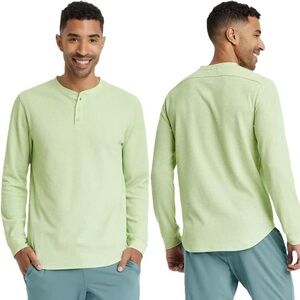 NWOT All in Motion Men's Waffle-Knit Henley Athletic Top